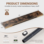 Floating Shelves for Wall 48 Inches Long, 9.3" Deep Rustic Brown Floating Shelf - Image 3