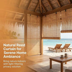 Outdoor Bamboo Roller Blinds, Retro Breathable Reed Shades - Image 4