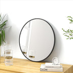 SCWF-GZ 24" Round Mirror Circle Wall Mounted Hanging or Against Wall Aluminum - Image 9