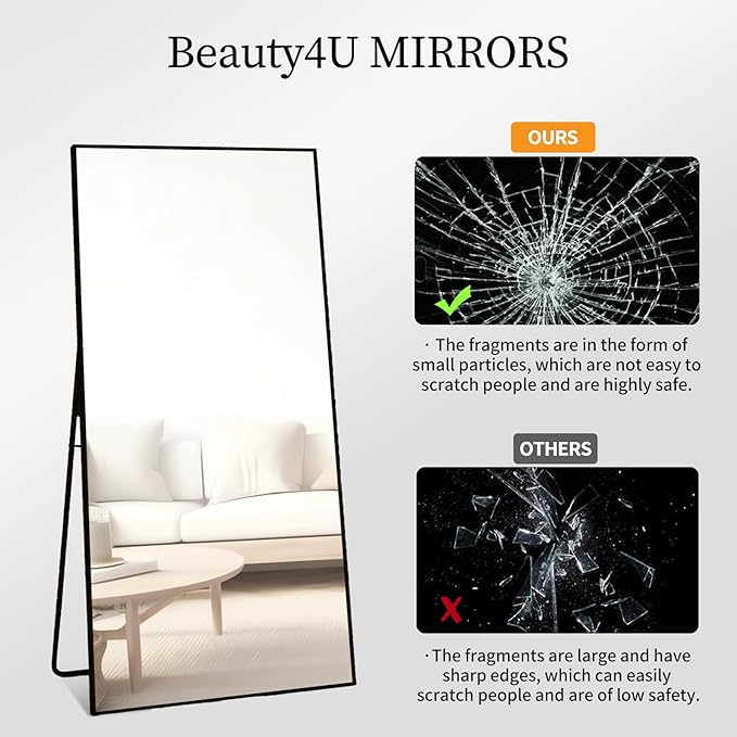 Beauty4U 65" x 24" Full Length Mirror - Image 4