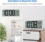 WallarGe Backlight Digital Wall Clock Battery Operated - - Image 7