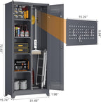 GREATMEET 72.8" H Tall Metal Garage Storage Cabinet - Image 3