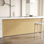 VEELIKE Natural Bamboo Slat Wall Panels Peel and Stick 3D Textured Wood Grain - Image 7