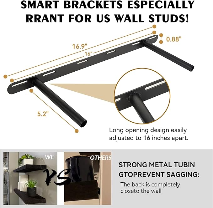 BGMG Wood Floating Shelves for Wall 30 inch Set of 2, Solid Wood Wall Mount - Image 3
