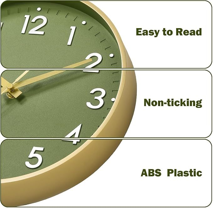Mosewa Wall Clock 8 Inch, Battery Operated Silent Non-Ticking Modern Analog - Image 7