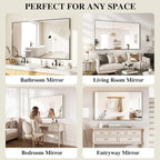 Koonmi Black Mirrors for Wall, 24x36 Inch Bathroom Mirror, Rectangular Wall - Image 7