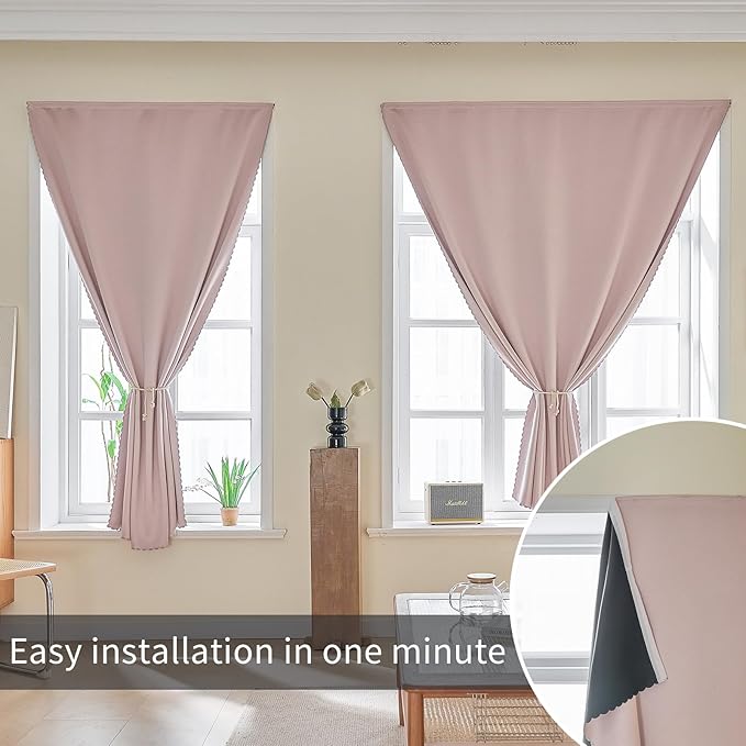 AJAZZ self Adhesive Portable 100% Blackout Curtains Simple and Easy to - Image 7
