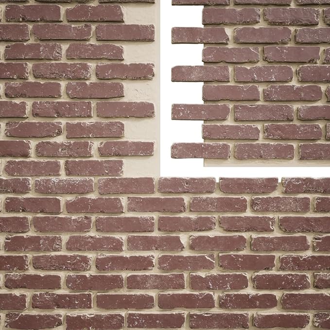 EverStone Aged Brick Faux Brick Panel, 46 7/8"W x 27"H x 1 1/4"D, Old Town Color - Image 9