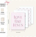 LARTSFRO Coquette Pink Bow Jesus Wall Art Decor Posters, Light Pink Bow - Image 2