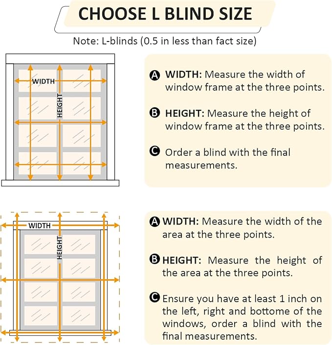 Cordless Vinyl Mini L Blinds 44" W x 64" H, Light Filtering, Arrive 1/2 Inch - Image 5