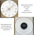 Round Marble Battery Wall Clock Modern 14 Inch White Minimalist Wall Clock - Image 6