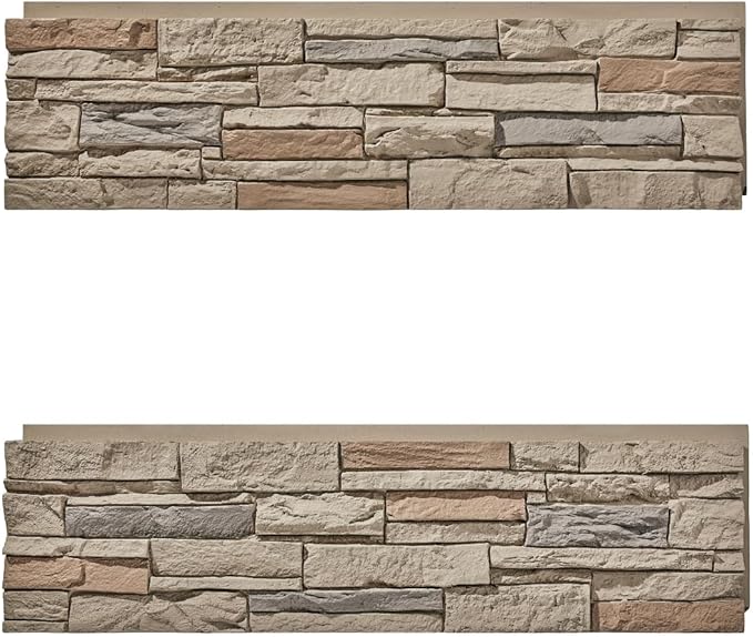 Faux Stone Wall Panels 2-Pack PU Stone Veneer Siding, Mortarless 46.25x12.88 - Image 4