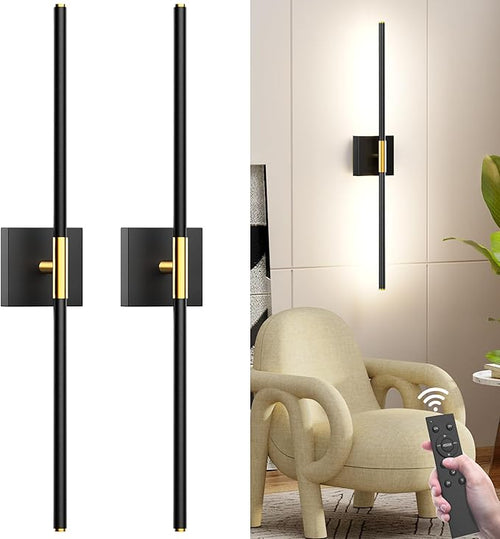 31.5 Inch Battery Operated Wall Sconce Set of Two, 8000mAh USB Rechargeable by Unknown