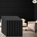 Nuanchu 120 Pcs 3D Slat Wall Panels, Paintable Waterproof Textured Tiles by Nuanchu