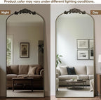 Antok Arched Full Length Mirror, Standing/Wall Hanging Large Mirror - Image 3