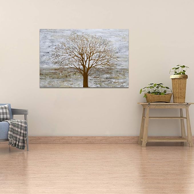 Yihui Arts Hand Painted Abstract Tree Painting - Image 4