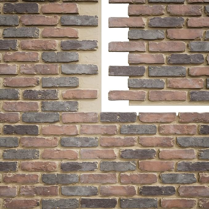 EverStone Aged Brick Faux Brick Panel, 46 7/8"W x 27"H x 1 1/4"D, Horizon Color - Image 9