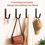 12 Pcs Wall Hooks for Hanging, Large Coat Hooks Wall Mount, Heavy Duty Screw in - Image 2