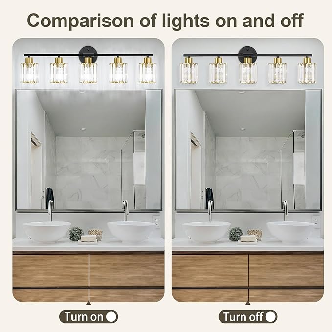 Crystal Bathroom Light Fixtures, Bathroom Lighting Fixtures Over Mirror - Image 7