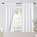 NICETOWN Bedroom 100% Blackout Curtains, 2 Panels, 34 by 40, Snow White by NICETOWN