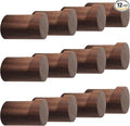 bsdonte 12 Pack Wood Wall Hooks, Natural Wooden Coat Hooks Wall Mounted by bsdonte