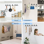 Kruodop 4 Pack Wall Hooks Wall Mounted Coat Hooks - Image 7