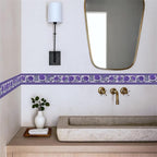 Purple Floral Wallpaper Border 196x4 Inch Peel and Stick Wall Border Self - Image 3