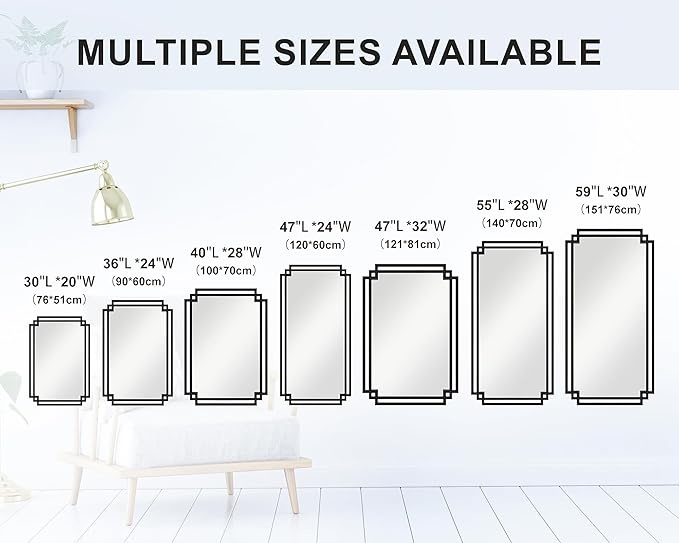 28" x 55" Living Room Mirror for Wall Decor, Large Decorative Mirror - Image 7