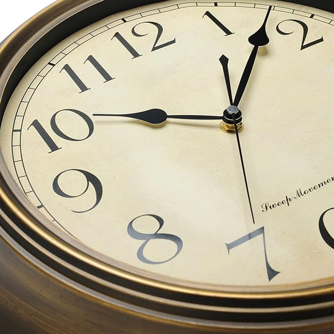 Plumeet Metal Wall Clock, Arabic Numerals, Battery Operated - Image 2