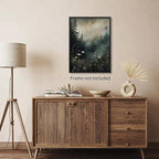 rumlud Dark Flower Field Poster Vintage Moody Academia Wall Art Nature Black - Image 6