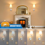 NIORSUN 25.4 inch Brushed Nickel Battery Operated Wall Sconce Set of 2 - Image 5
