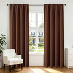 CUCRAF Brown Blackout Curtains 90 inch Length 2 Panels Set, Rod Pocket Room by CUCRAF