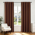 CUCRAF Brown Blackout Curtains 45 inch Length 2 Panels Set, Rod Pocket Room by CUCRAF