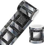 IVN Wallpaper Border Peel and Stick Wall Black and Silver Mosaic Decorative by IVN