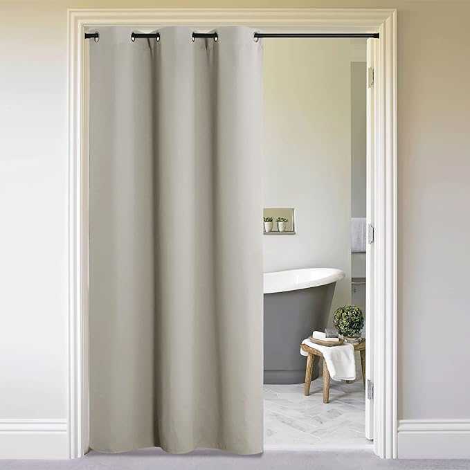 NICETOWN Natural Door Curtain for Doorway Privacy, Curtains 132 Inch Length by NICETOWN