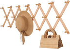 SCUNDA Wall Rack with 20 Hooks, Wooden Wall Expandable Coat Rack by SCUNDAHOME