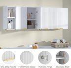 ChooChoo 3-Door Bathroom Wall Cabinet, Fluted Kitchen Wall Cabinet - Image 6