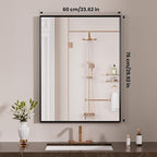LOAAO Black Bathroom Mirror 24"X30" - Image 8