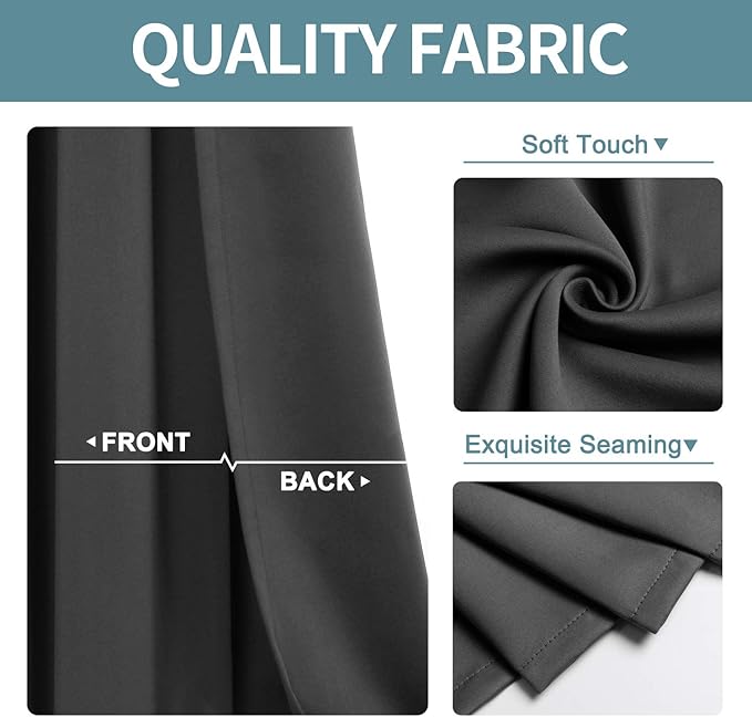 ChrisDowa Blackout Curtains 102 Inches Long 2 Panels Set - Image 3