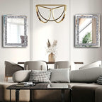 2 Piece Wall Mirrors, Crush Diamond Wall Décor Silver Decorative Mirrors - Image 4