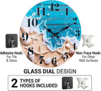 Indoor/Outdoor Clocks Waterproof, Glass Rustic Beach Decor Wall Clock - Image 7