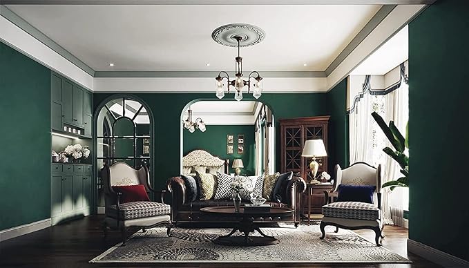 Dimoon 394''x17.7'' Dark Green Peel and Stick Wallpaper Contact Paper Modern - Image 3