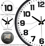 Modern Silent Wall Clock, 12 Inch Non-Ticking Battery Operated Clock, Round - Image 6