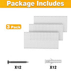 Pegboard Smith Metal Pegboard Panels 12" x 24", 3 Pack Grey Wall Mounted Tool - Image 3