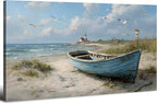 Beach Wall Art Coastal Wall Decor Nautical Ocean Canvas Picture Nature Boat by HOME