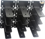 12 Pack - 4 inch Black Hidden L Shelf Bracket Iron Floating Shelf Brackets by MHMYDZ