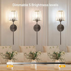 Crystal Battery Operated Wall Sconces Set of 2, 12 RGB and 3CCT Dimmable Wall - Image 7