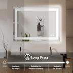 DUMOS 32.1"x40.1" LED Bathroom Mirror, Smart Anti-Fog Bathroom Vanity Mirror - Image 4