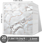 Vieshful 20pcs Peel and Stick Backsplash Tile，12"x12" Self Adhesive Marble Tile - Image 3