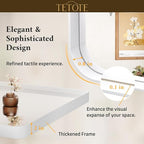 TETOTE White Framed Mirror for Bathroom 60 x 36 Metal Frame Wall Mounted - Image 4